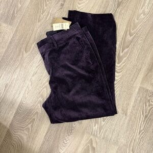 Coldwater Creek Women's Dark Purple Corduroy Trousers Size 12P Fall Business